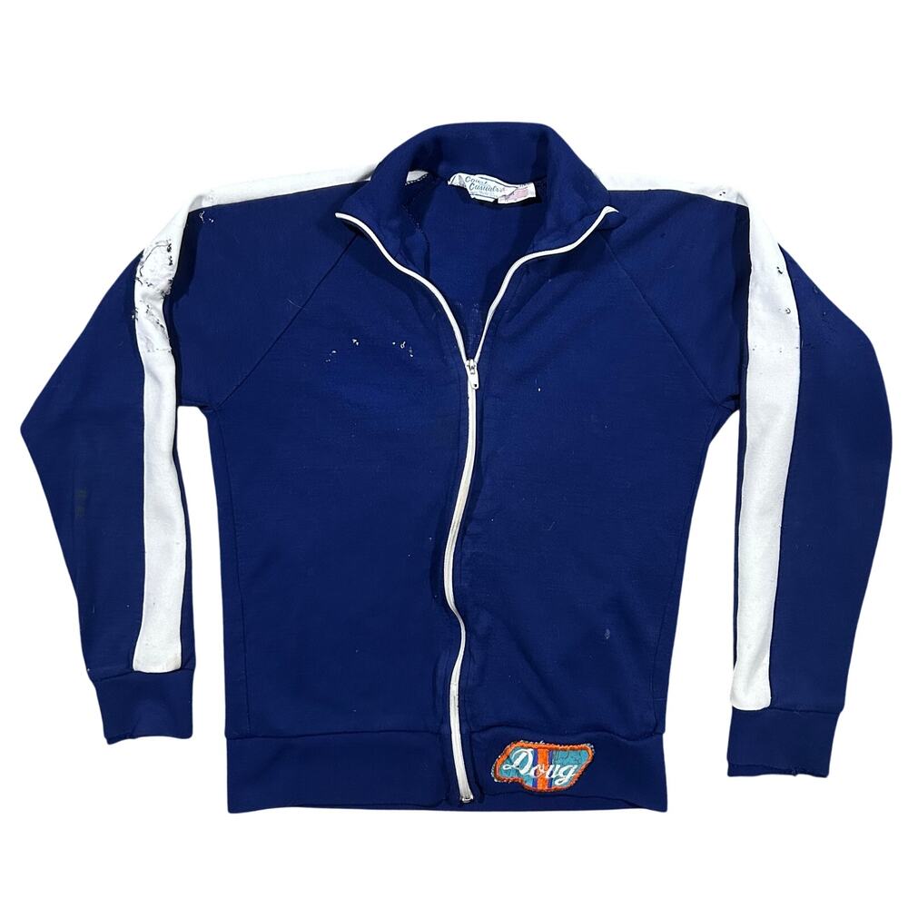 Vintage 80s Bowling Jacket Mens Small Court Casuals Full Zip Warm Up USA